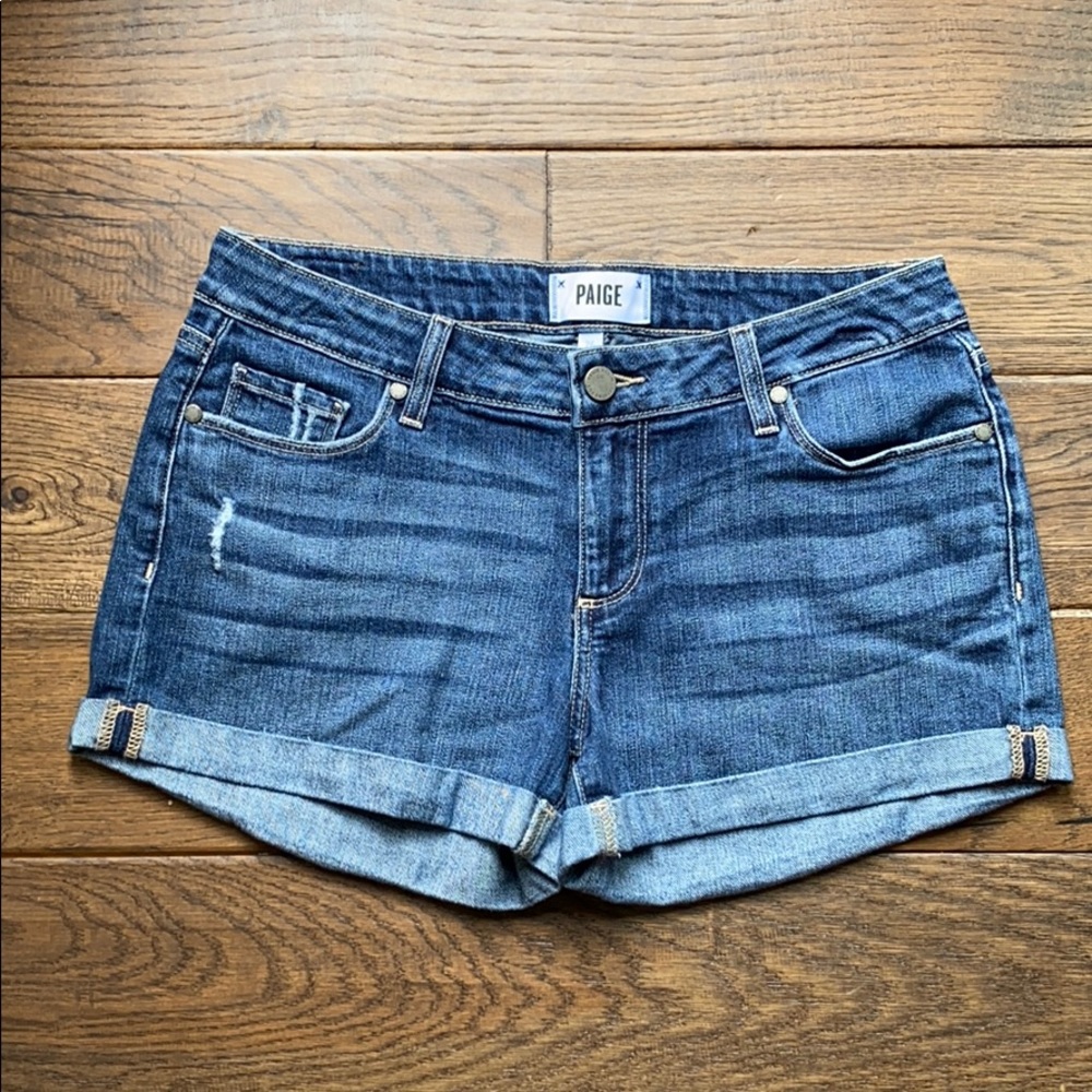 PAIGE Jimmy Jimmy Distressed Denim Short Sz 26